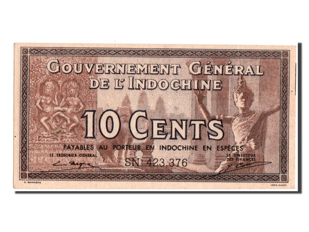 French Indo-China, 10 Cents, 1939, KM #85c, UNC(64), SN4233376