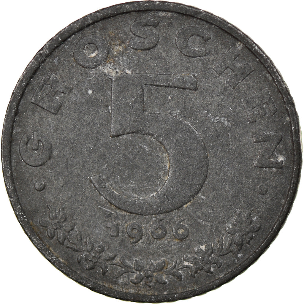 Moeda, Áustria, 5 Groschen, 1966, EF(40-45), Zinco, KM:2875