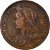 Coin, Great Britain, Victoria, 1/2 Penny, 1896, EF(40-45), Bronze, KM:789
