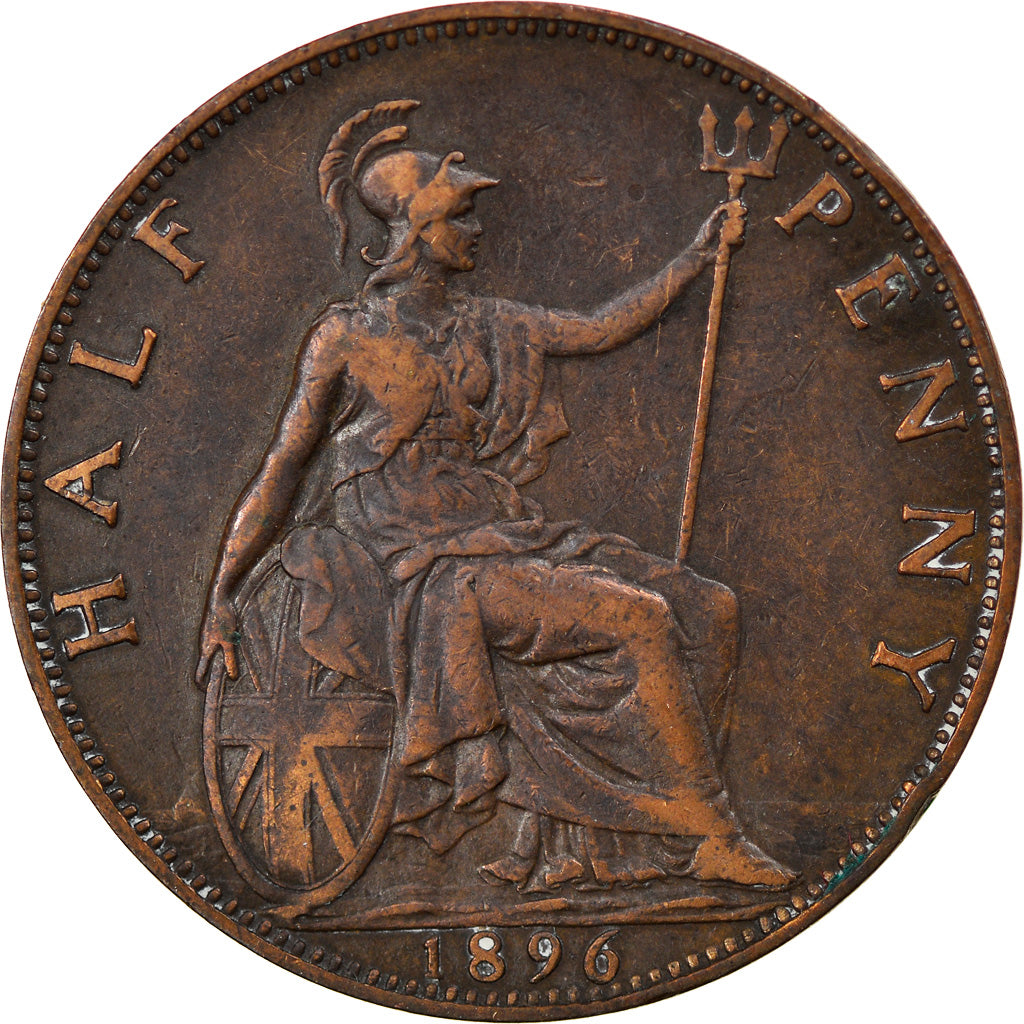 Coin, Great Britain, Victoria, 1/2 Penny, 1896, EF(40-45), Bronze, KM:789
