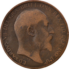 Moneda, Gran Bretaña, Edward VII, Penny, 1904, BC+, Bronce, KM:794.2