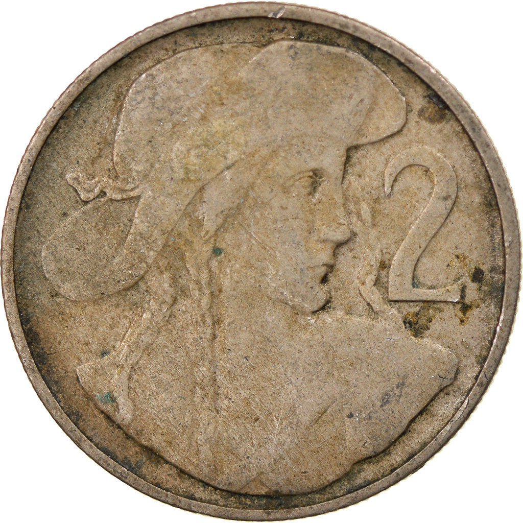 Moneda, Checoslovaquia, 2 Koruny, 1947, BC+, Cobre - níquel, KM:23