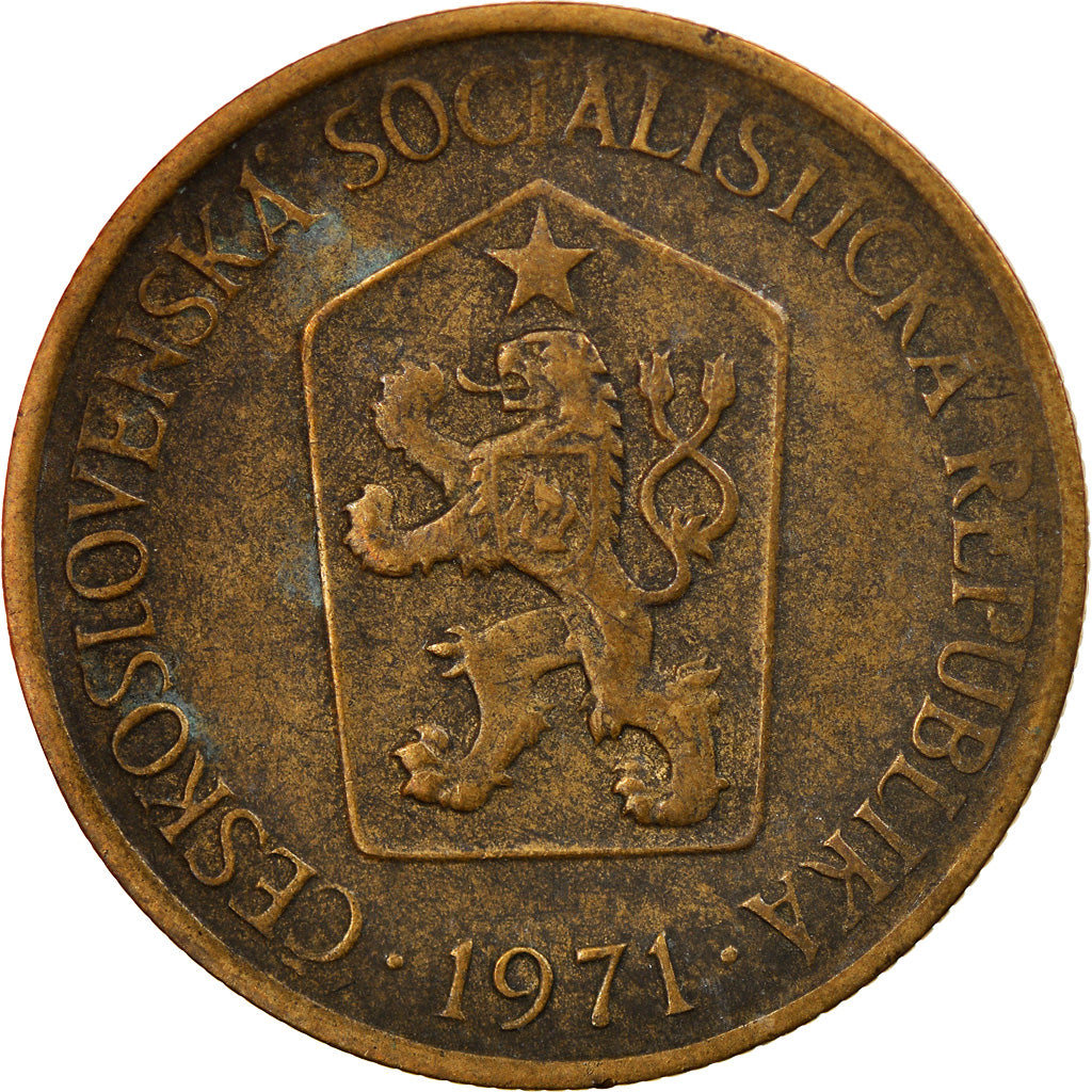 Coin, Czechoslovakia, Koruna, 1971, EF(40-45), Aluminum-Bronze, KM:50