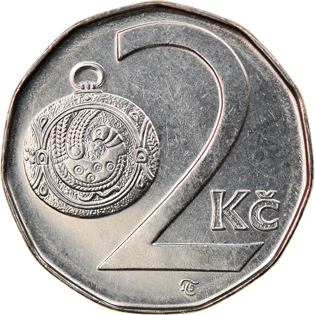 Münze, Tschechische Republik, 2 Koruny, 1997, SS, Nickel plated steel, KM:9
