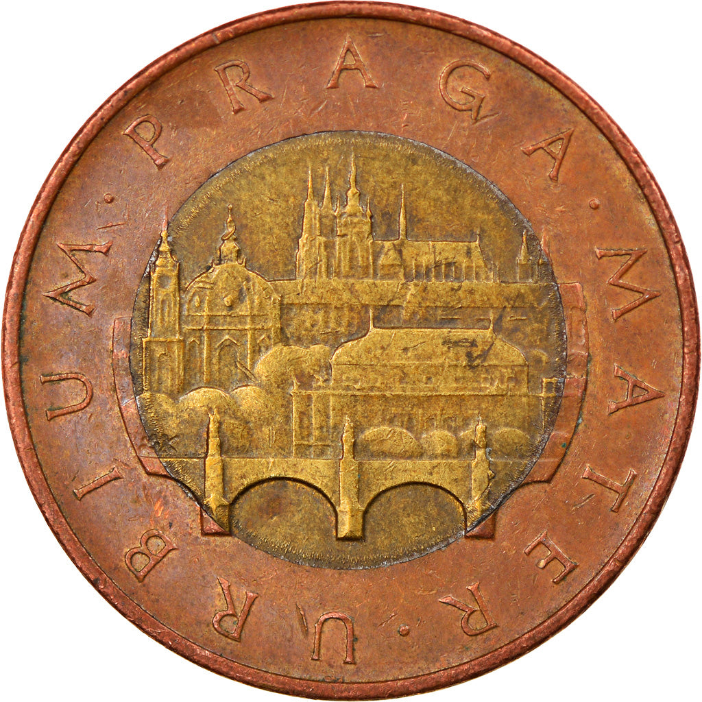 Coin, Czech Republic, 50 Korun, 1993, EF(40-45), Bi-Metallic, KM:1