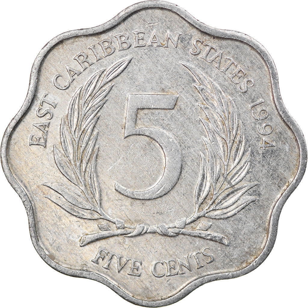 Moneta, Państwa Wschodnich Karaibów, Elizabeth II, 5 Cents, 1994, EF(40-45)