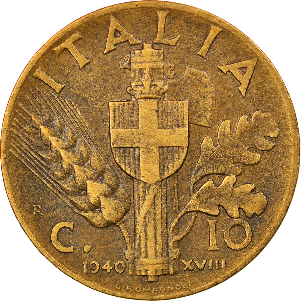 Coin, Italy, Vittorio Emanuele III, 10 Centesimi, 1940, Rome, EF(40-45)