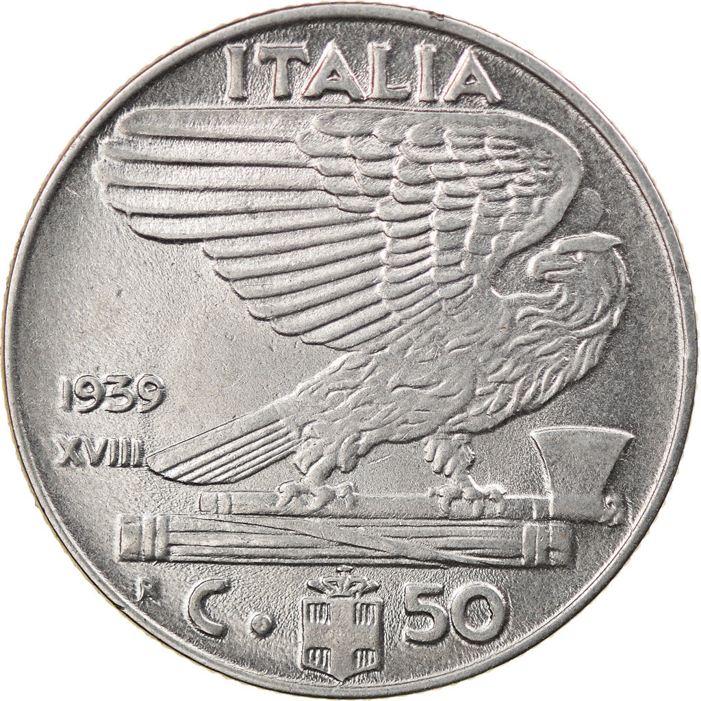 Monnaie, Italie, Vittorio Emanuele III, 50 Centesimi, 1939, Rome, TTB, Stainless