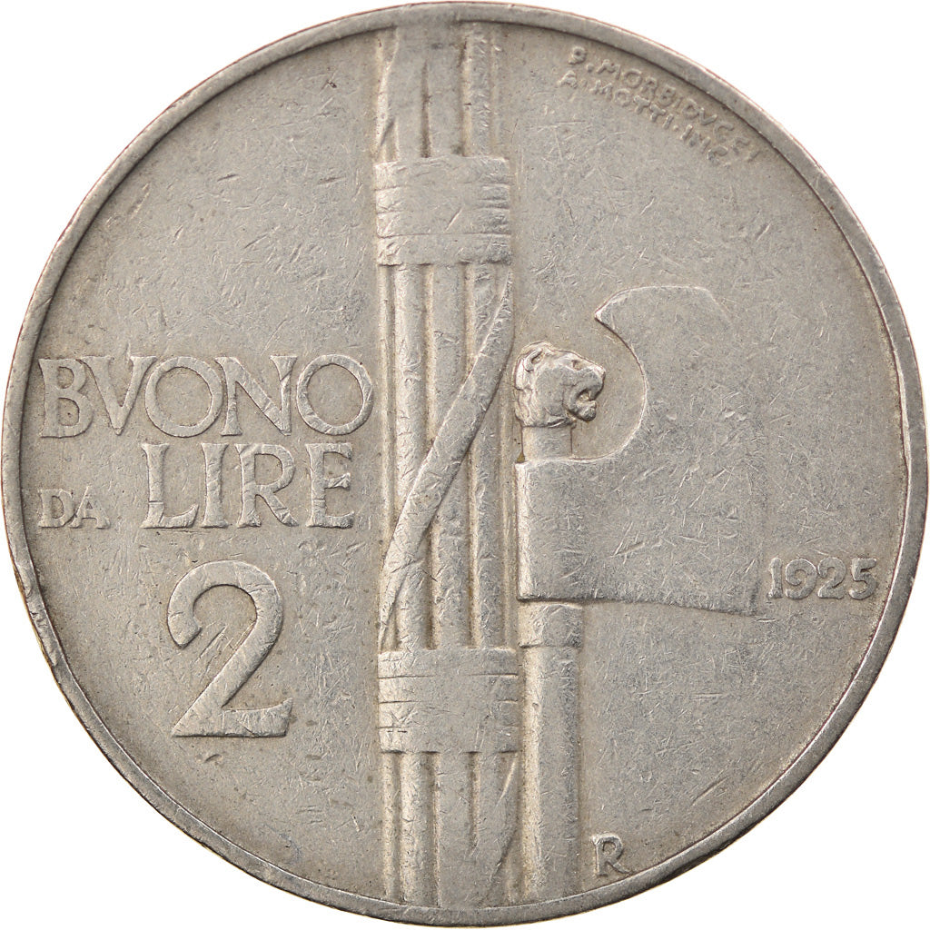 Munten, Italië, Vittorio Emanuele III, 2 Lire, 1925, Rome, ZF, Nickel, KM:63
