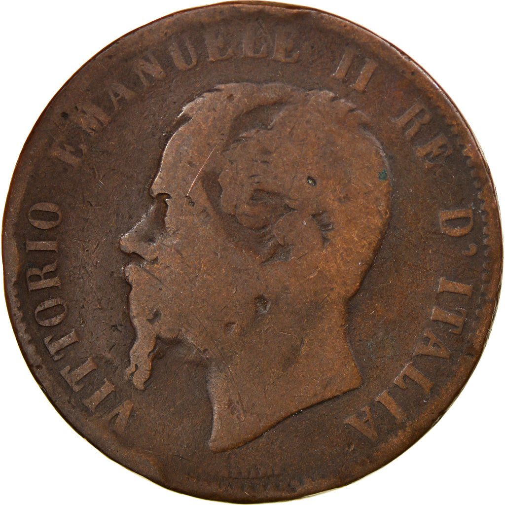 Coin, Italy, Vittorio Emanuele II, 10 Centesimi, 1866, Birmingham, F(12-15)