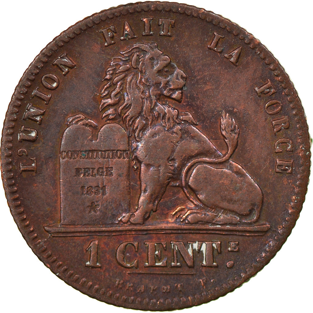 Coin, Belgium, Leopold II, Centime, 1875, EF(40-45), Copper, KM:33.1