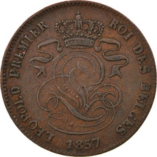 Münze, Belgien, Leopold I, 2 Centimes, 1857, SS, Kupfer, KM:4.2