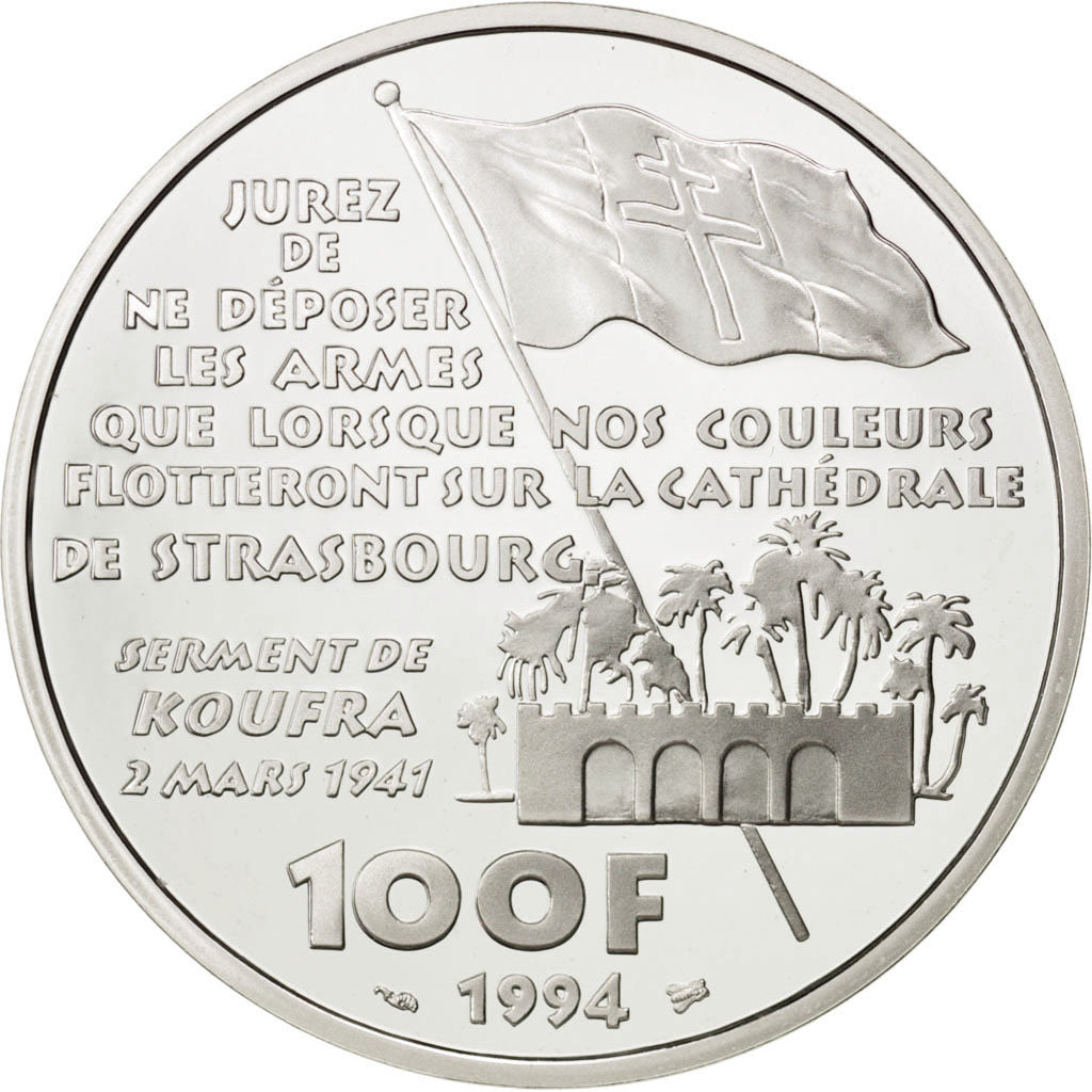 FRANCE, 100 Francs, 1994, KM #1039, MS(65-70), Silver, 22.20