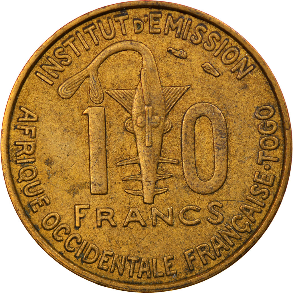 Coin, French West Africa, 10 Francs, 1957, EF(40-45), Aluminum-Bronze, KM:8