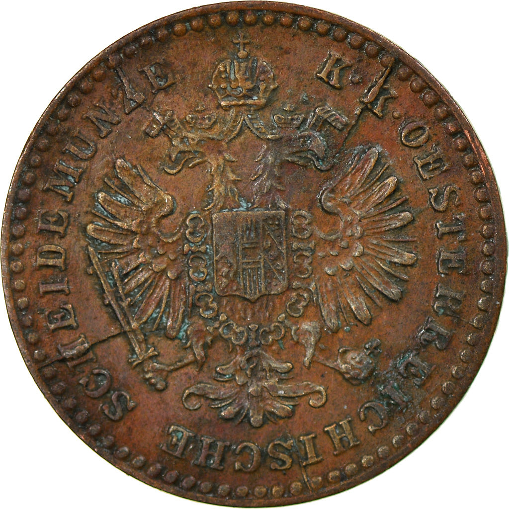 Coin, Austria, Franz Joseph I, 5/10 Kreuzer, 1885, EF(40-45), Copper, KM:2184