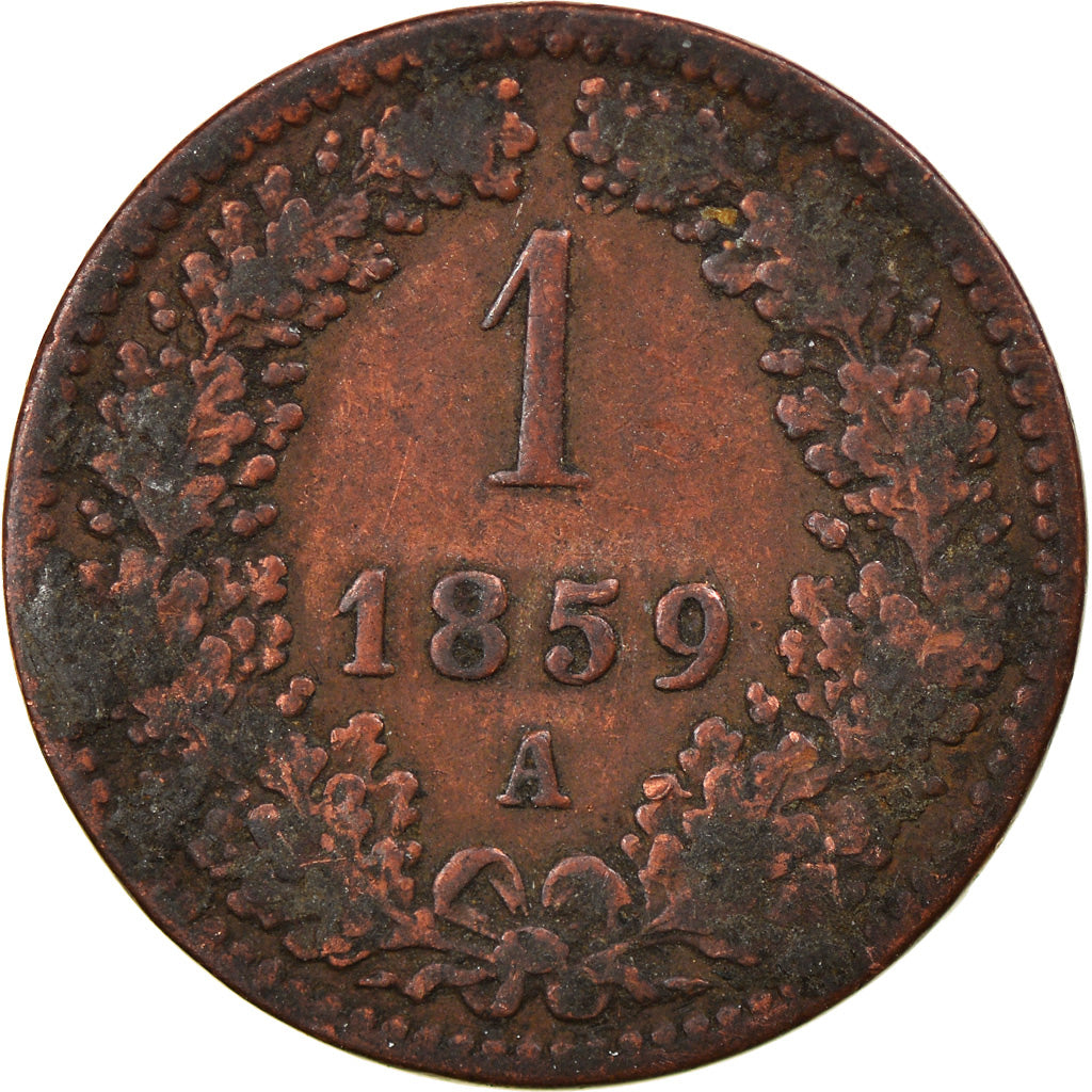 Moeda, Áustria, Franz Joseph I, Kreuzer, 1859, EF(40-45), Cobre, KM:2186