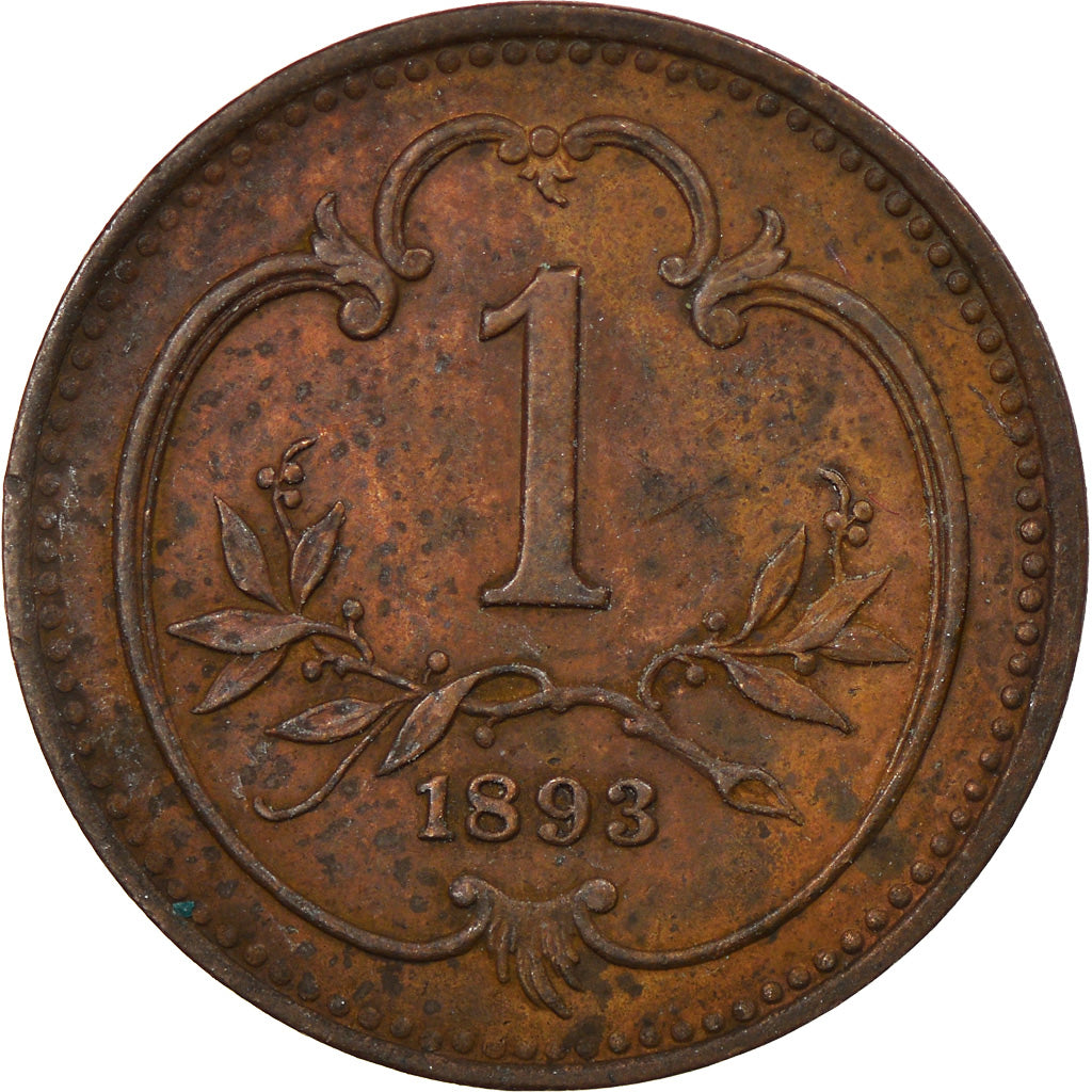 Münze, Österreich, Franz Joseph I, Heller, 1893, SS, Bronze, KM:2800