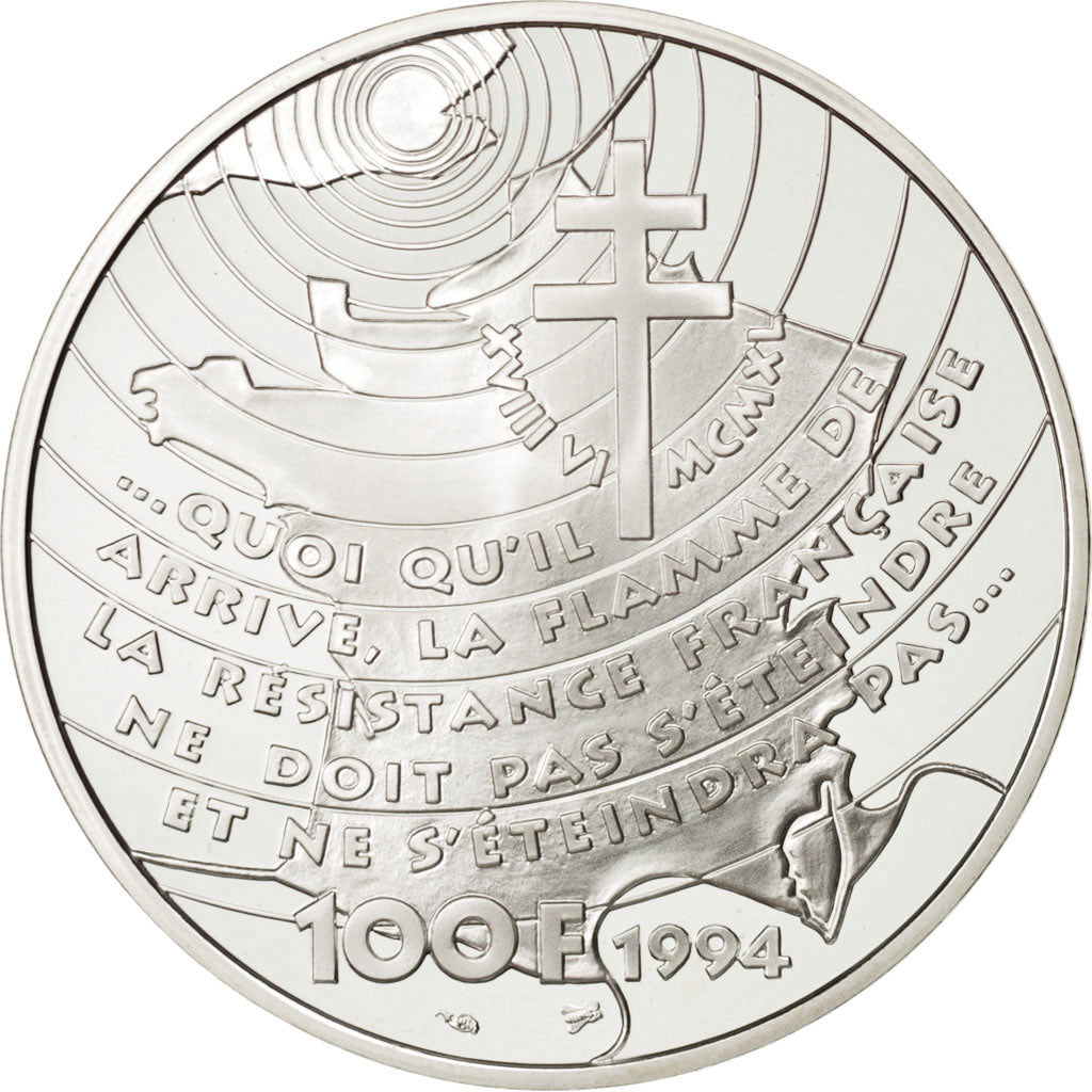 FRANCE, 100 Francs, 1994, KM #1038, MS(65-70), Silver, 22.20