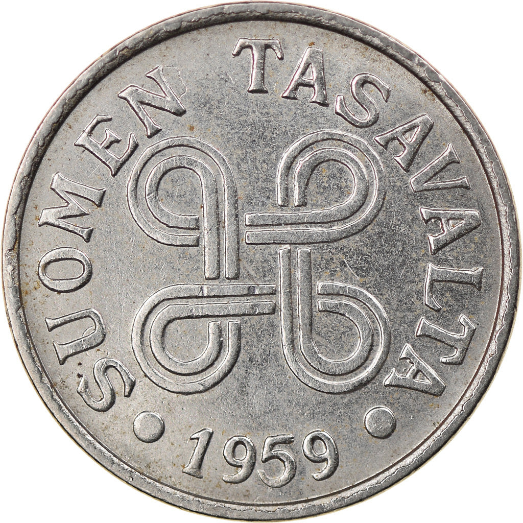 Coin, Finland, 5 Markkaa, 1959, EF(40-45), Nickel Plated Iron, KM:37a