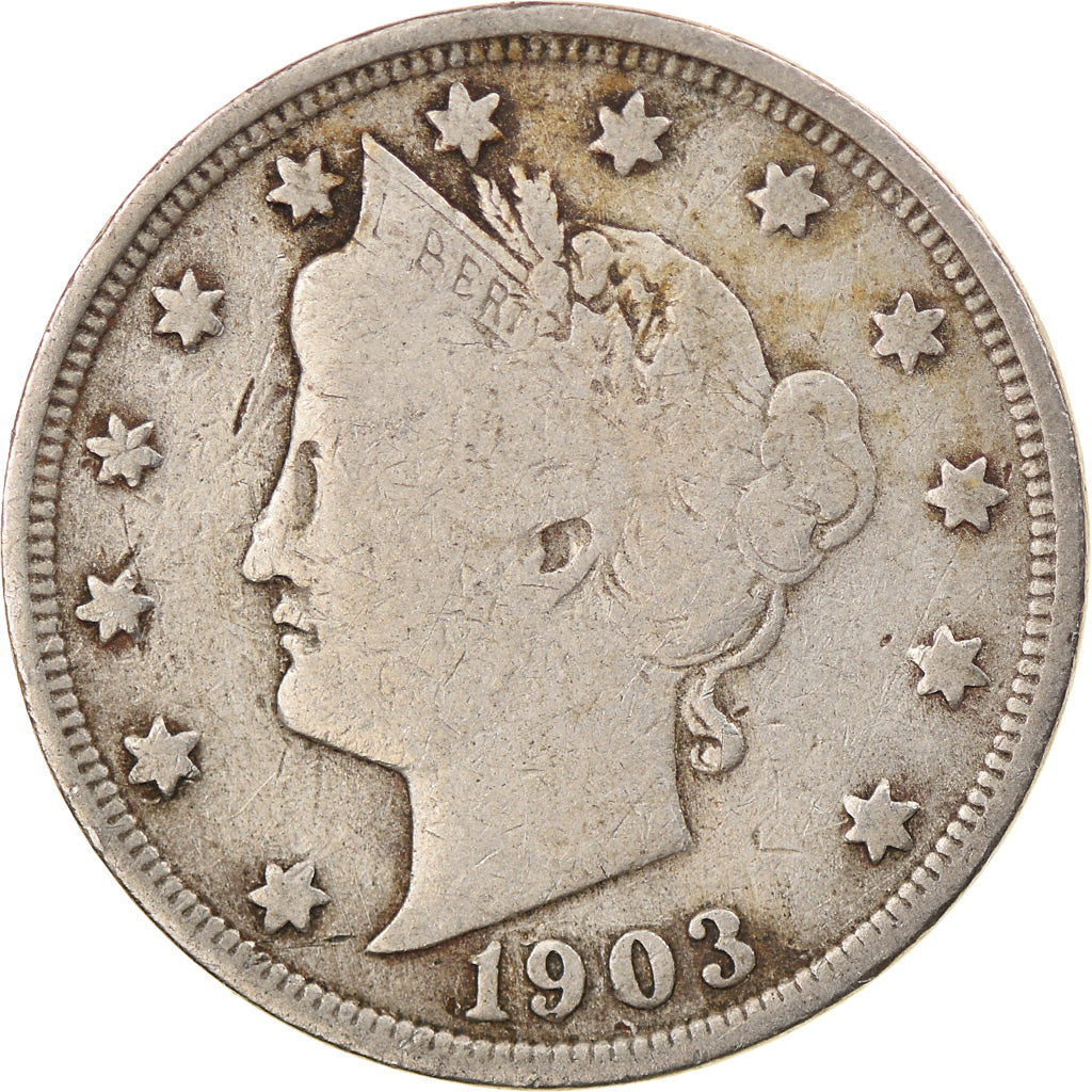 Monnaie, États-Unis, Liberty Nickel, 5 Cents, 1903, U.S. Mint, Philadelphie