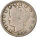 Monnaie, États-Unis, Liberty Nickel, 5 Cents, 1908, U.S. Mint, Philadelphie