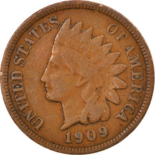 Coin, United States, Indian Head Cent, Cent, 1909, U.S. Mint, Philadelphia
