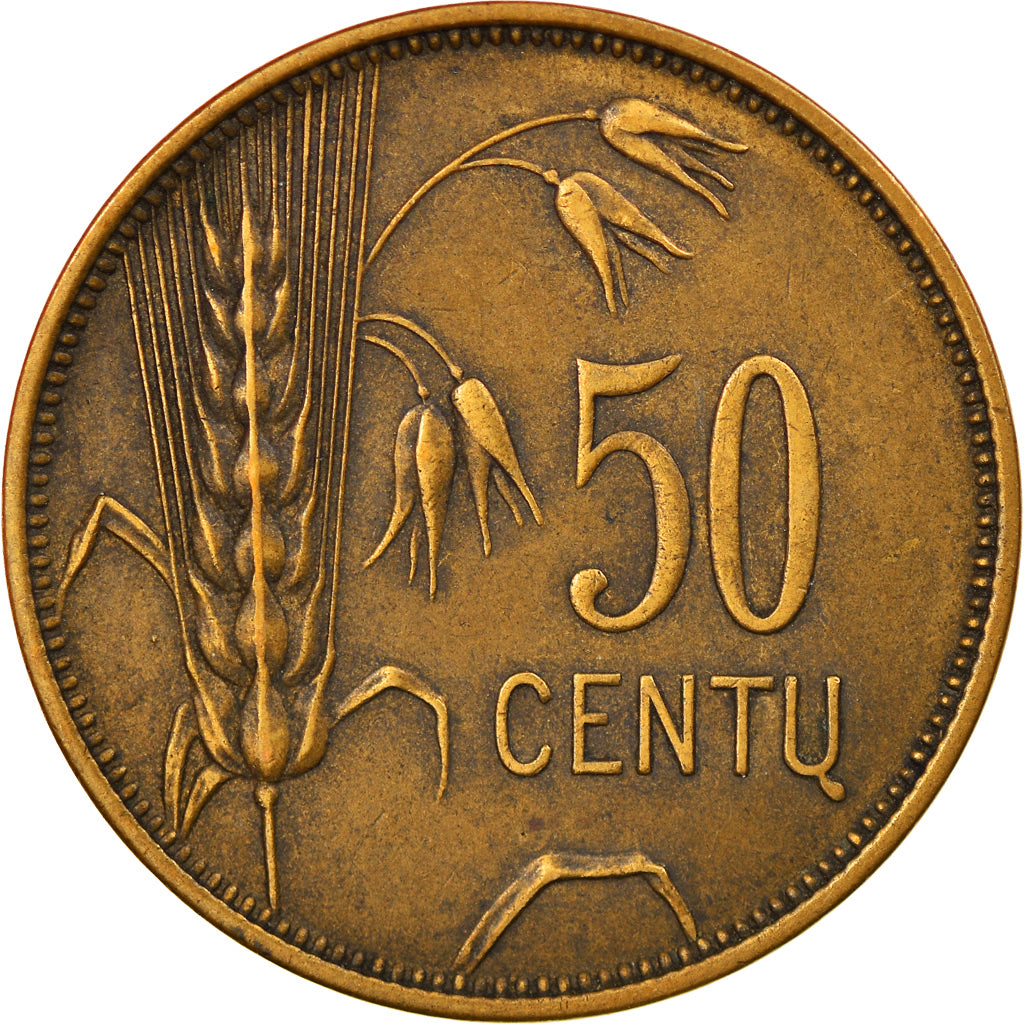 Coin, Lithuania, 50 Centu, 1925, King's Norton, EF(40-45), Aluminum-Bronze