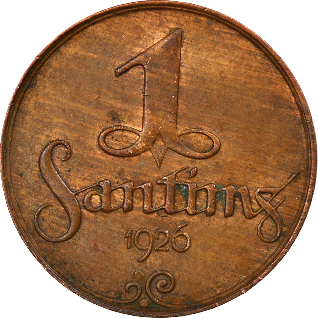 Coin, Latvia, Santims, 1926, EF(40-45), Bronze, KM:1
