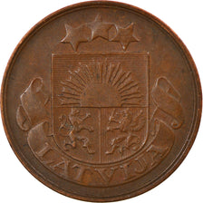 Coin, Latvia, 2 Santimi, 1922, EF(40-45), Bronze, KM:2