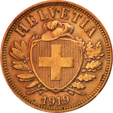 Coin, Switzerland, 2 Rappen, 1919, Bern, EF(40-45), Bronze, KM:4.2