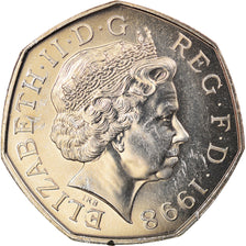 Moeda, Grã-Bretanha, Elizabeth II, 50 Pence, 1998, AU(55-58), Cobre-níquel