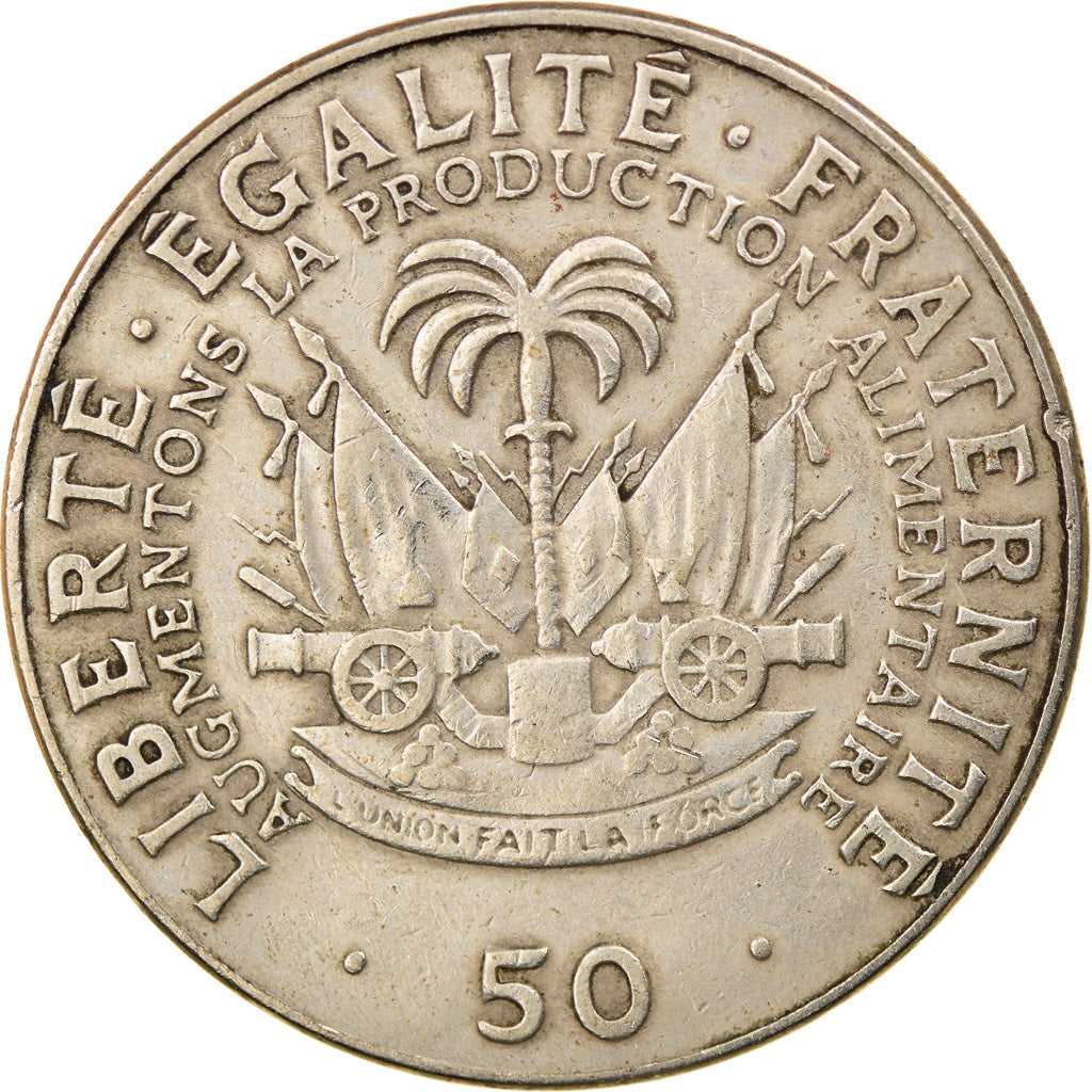 Coin, Haiti, 50 Centimes, 1979, VF(30-35), Copper-Nickel-Zinc, KM:101a