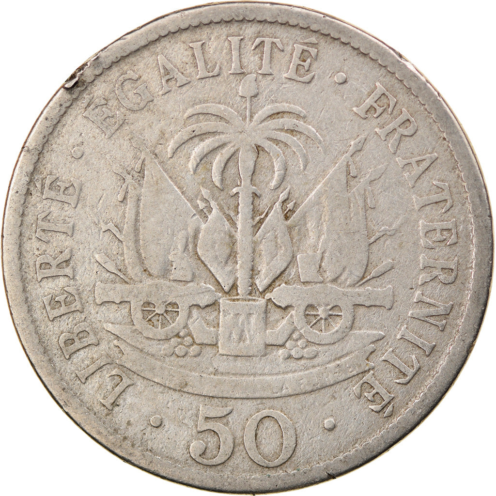 Coin, Haiti, 50 Centimes, 1908, VF(30-35), Copper-nickel, KM:56