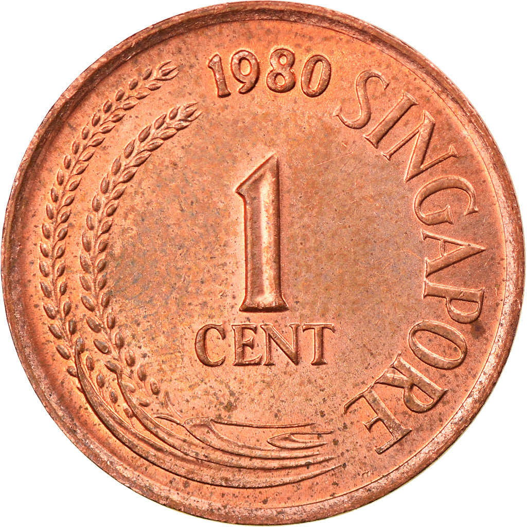Coin, Singapore, Cent, 1980, Singapore Mint, EF(40-45), Bronze, KM:1
