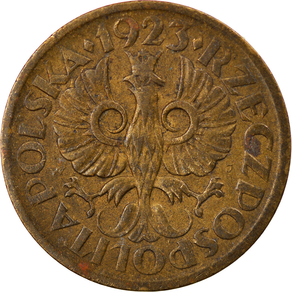 Coin, Poland, 5 Groszy, 1923, EF(40-45), Brass, KM:10