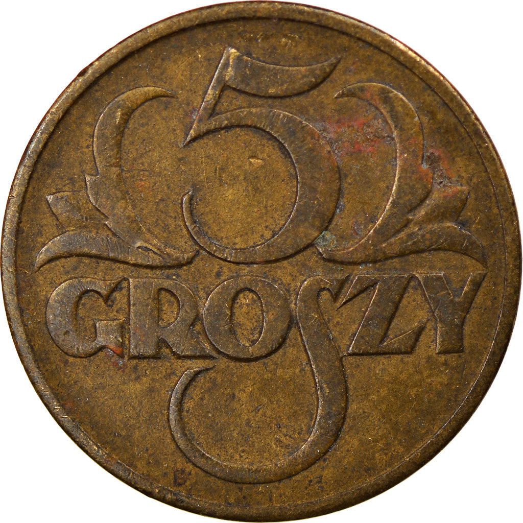 Coin, Poland, 5 Groszy, 1923, EF(40-45), Brass, KM:10
