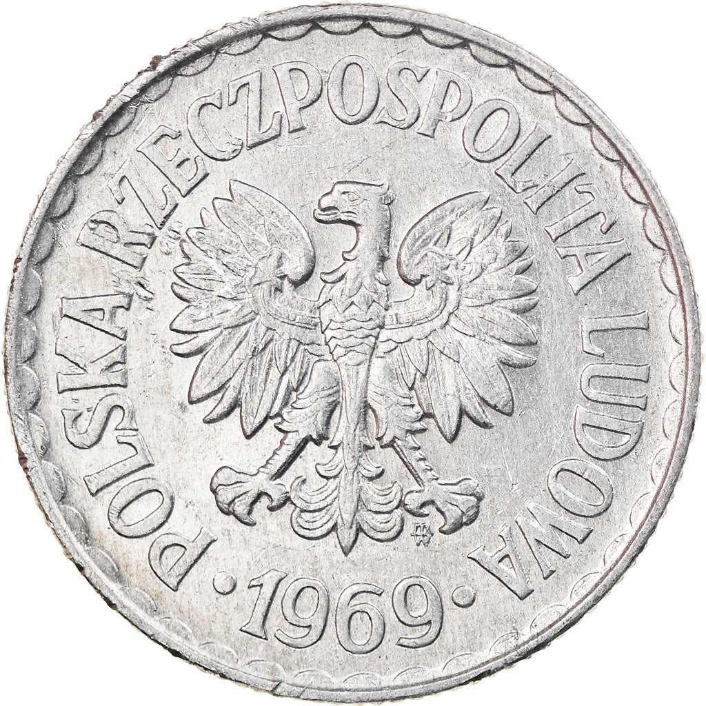 Moneta, Polska, Zloty, 1969, Warsaw, EF(40-45), Aluminium, KM:49.1
