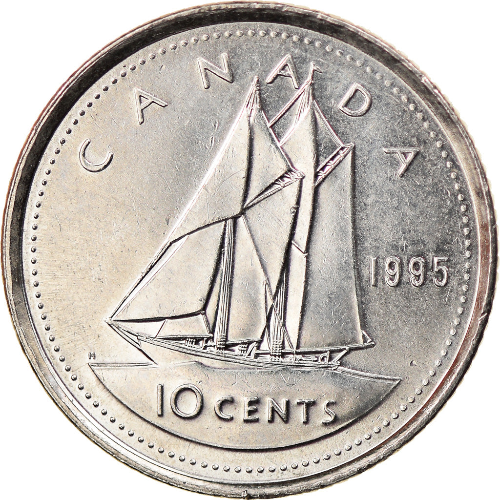 Coin, Canada, Elizabeth II, 10 Cents, 1995, Royal Canadian Mint, Ottawa