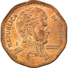 Moneta, Cile, 50 Pesos, 1988, SPL-, Alluminio-bronzo, KM:219.2