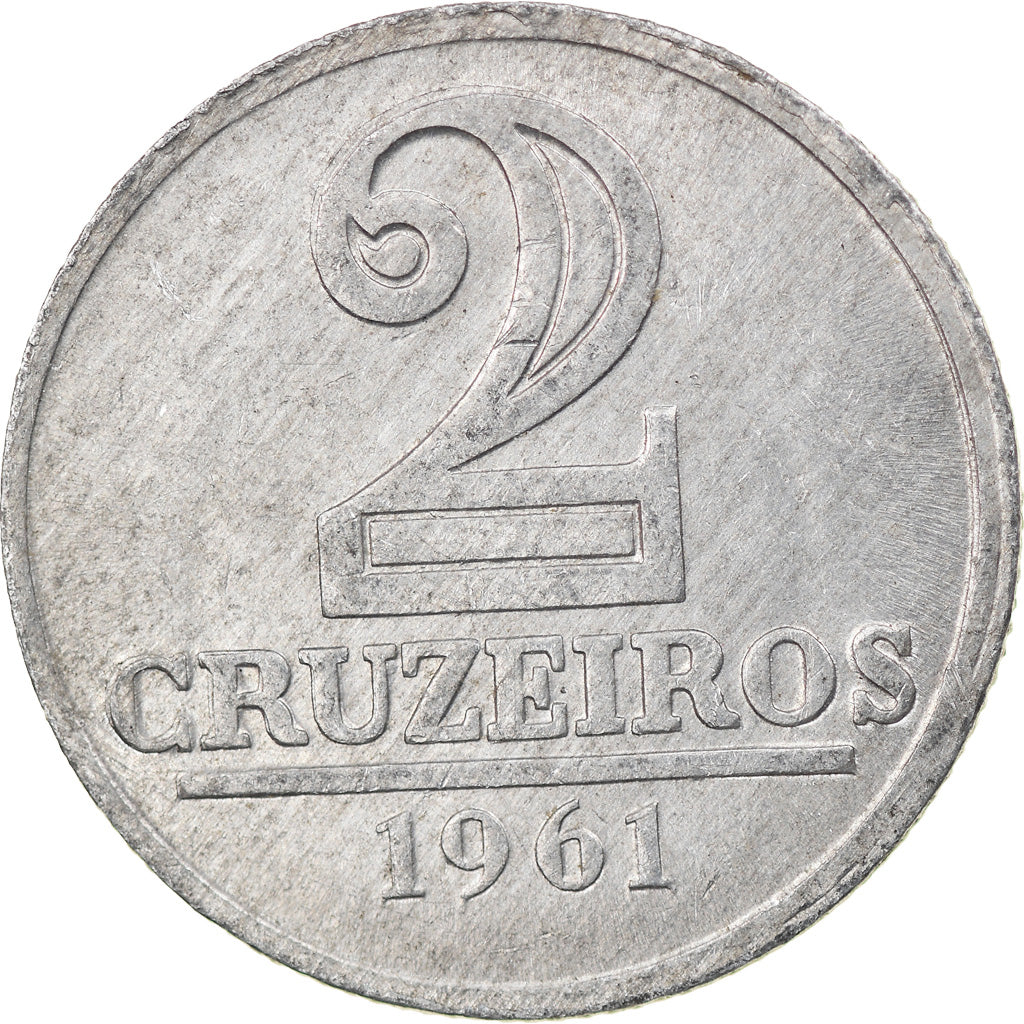 Coin, Brazil, 2 Cruzeiros, 1961, EF(40-45), Aluminum, KM:571