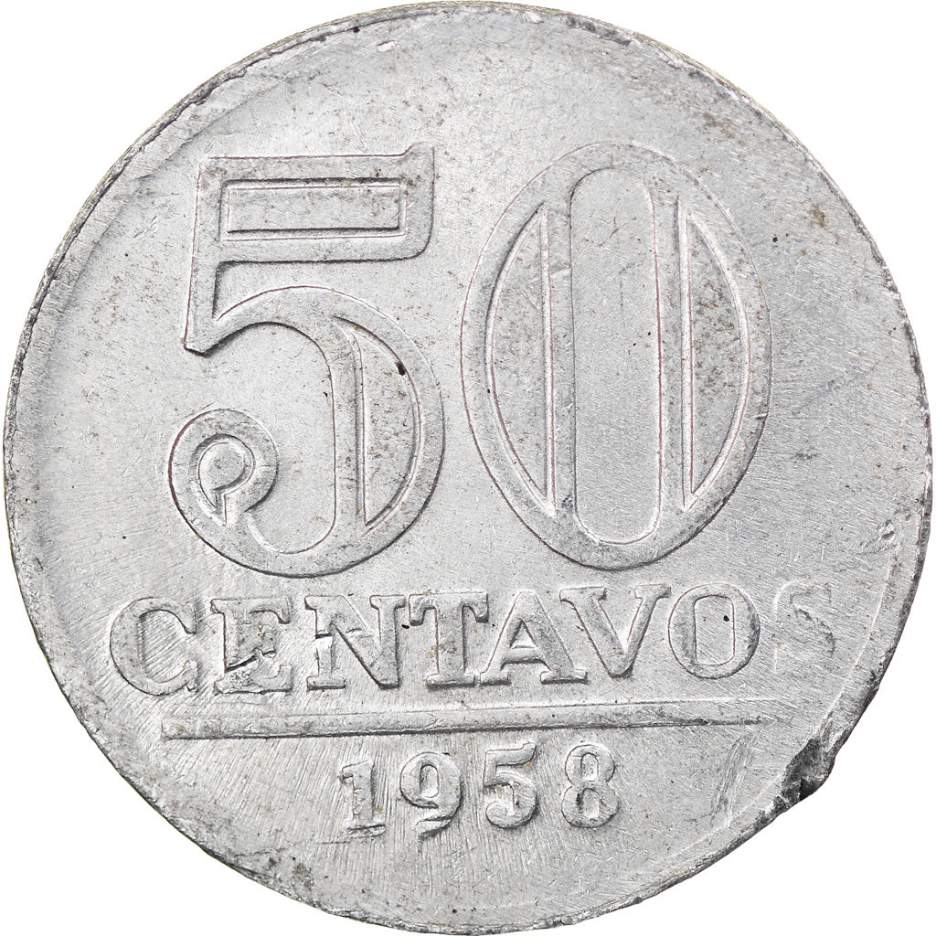 Munten, Brazilië, 50 Centavos, 1958, ZF, Aluminium, KM:569
