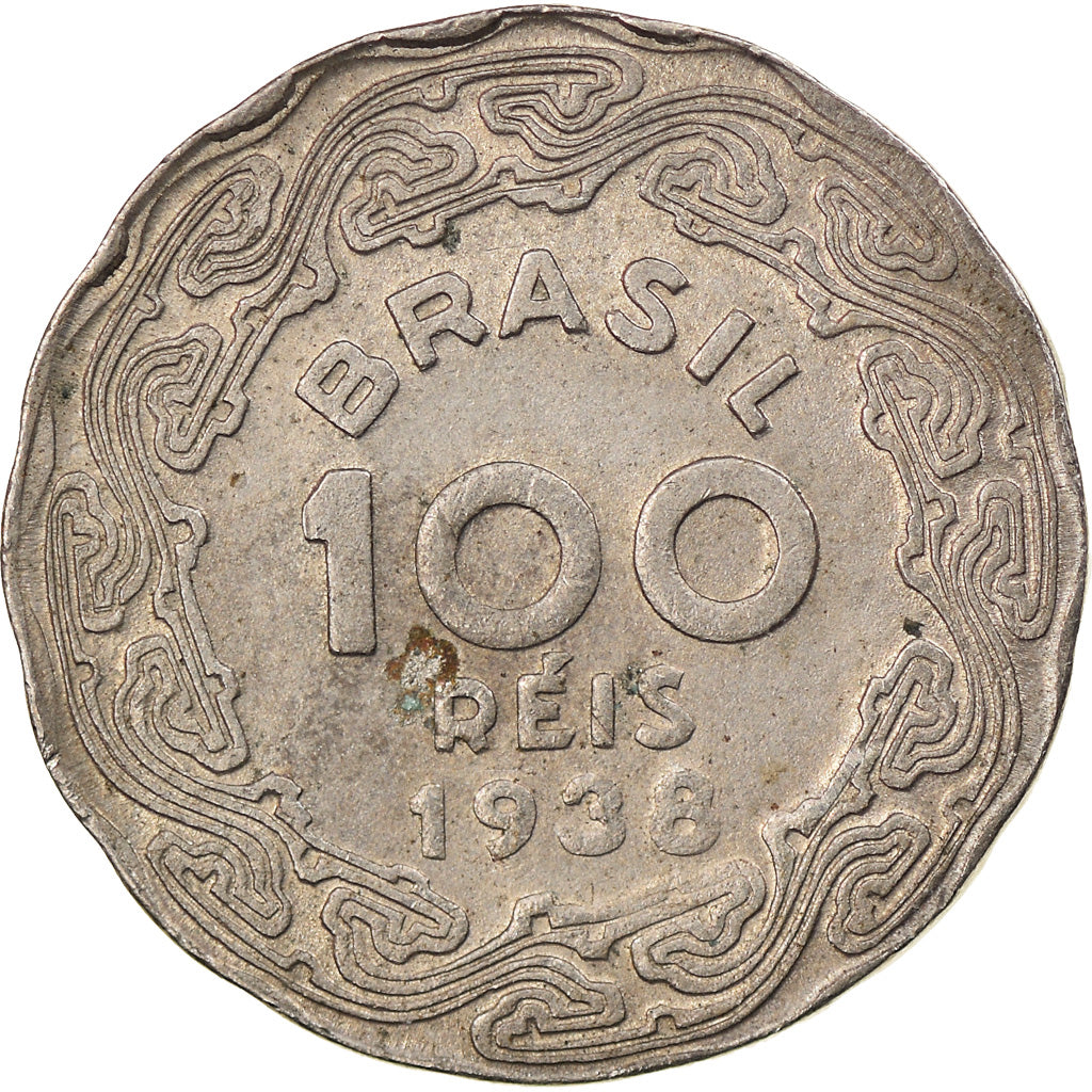 Coin, Brazil, 100 Reis, 1938, EF(40-45), Copper-nickel, KM:544