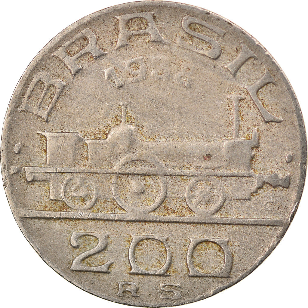 Coin, Brazil, 200 Reis, 1938, EF(40-45), Copper-nickel, KM:537