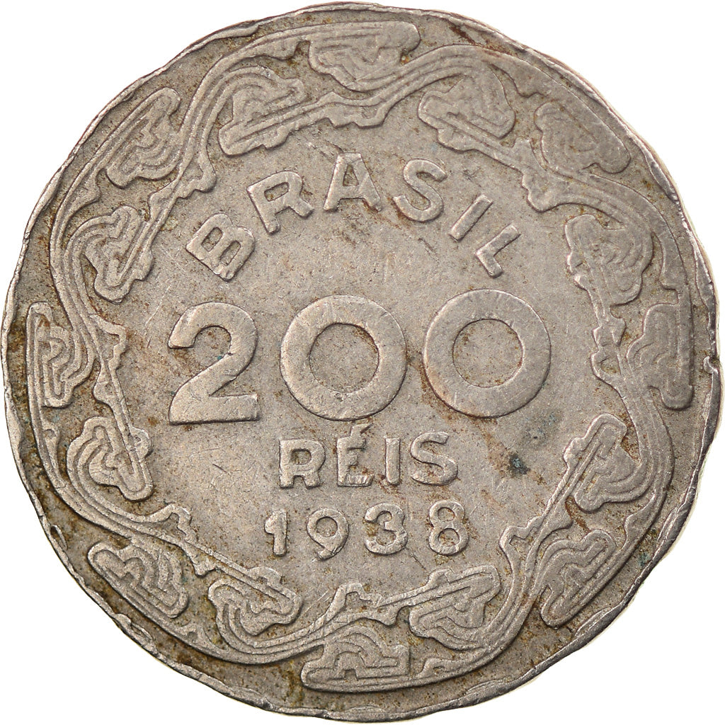 Coin, Brazil, 200 Reis, 1938, EF(40-45), Copper-nickel, KM:545