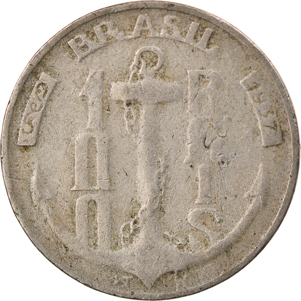 Coin, Brazil, 100 Reis, 1937, VF(30-35), Copper-nickel, KM:536