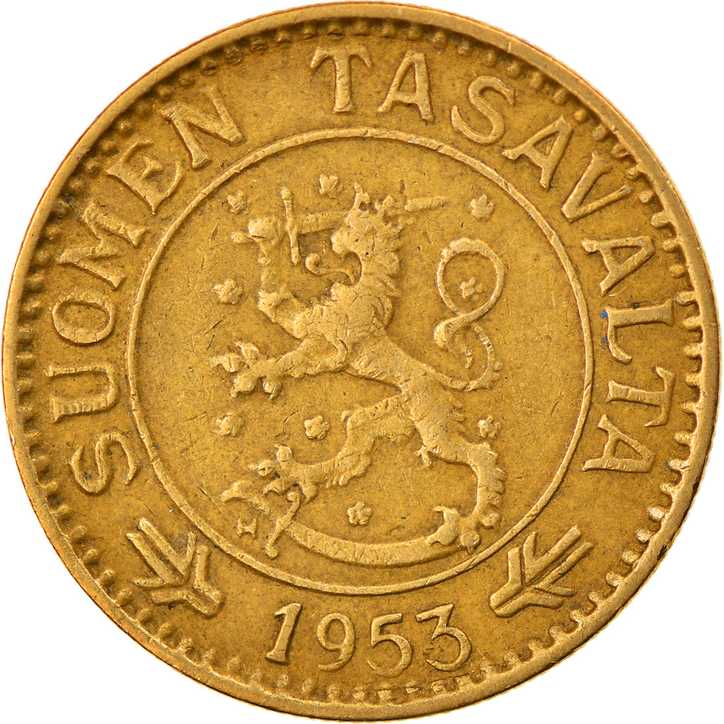 Coin, Finland, 10 Markkaa, 1953, EF(40-45), Aluminum-Bronze, KM:38