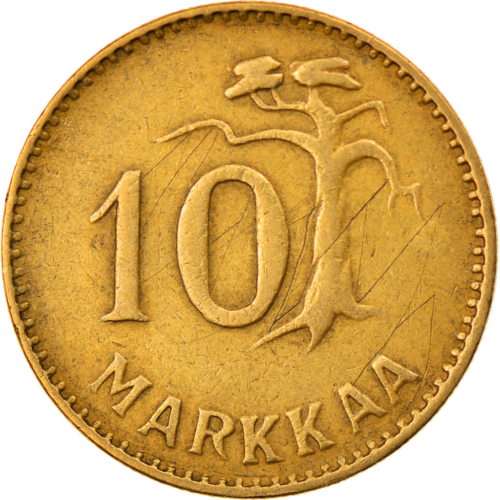 Coin, Finland, 10 Markkaa, 1953, EF(40-45), Aluminum-Bronze, KM:38