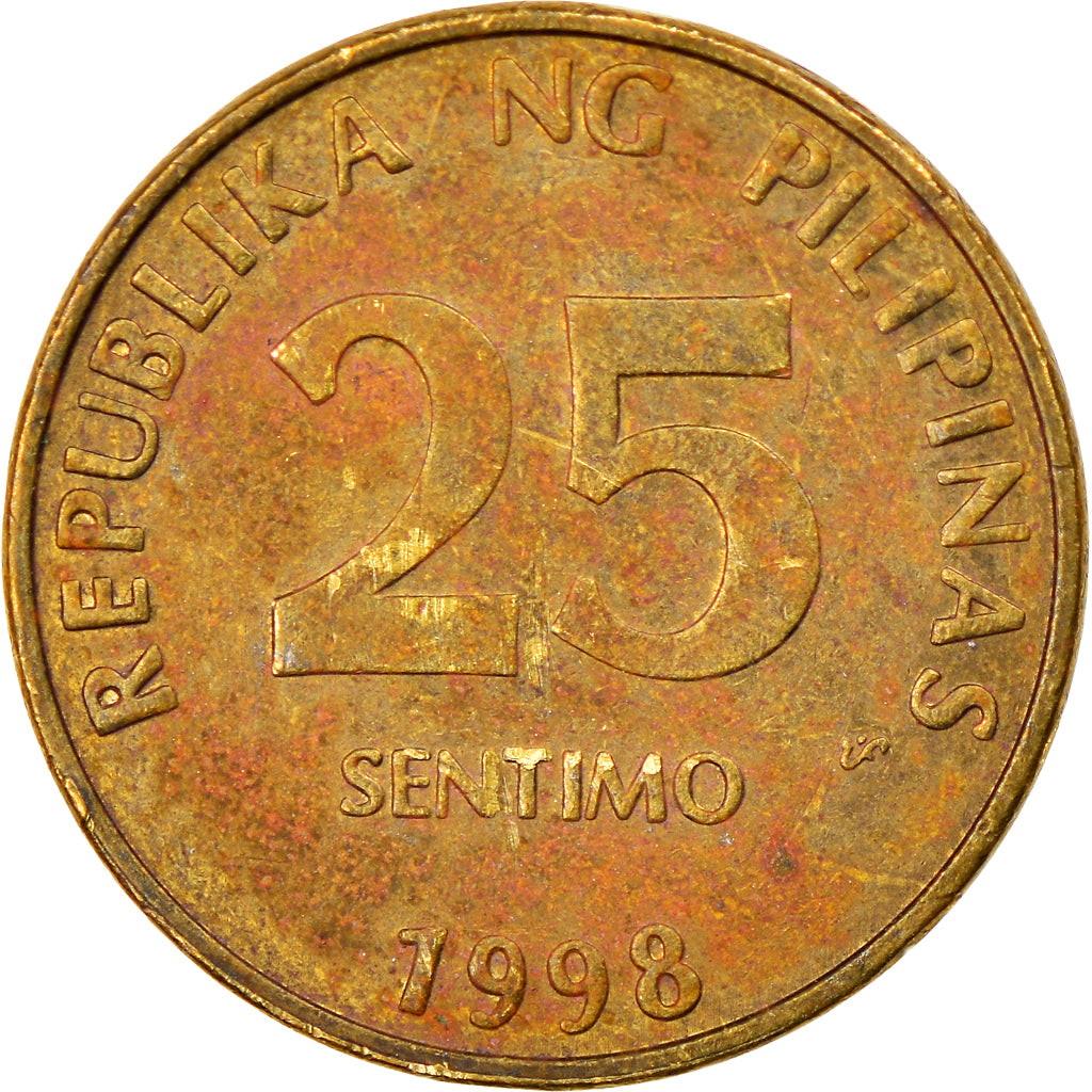 Münze, Philippinen, 25 Sentimos, 1998, SS, Messing, KM:271