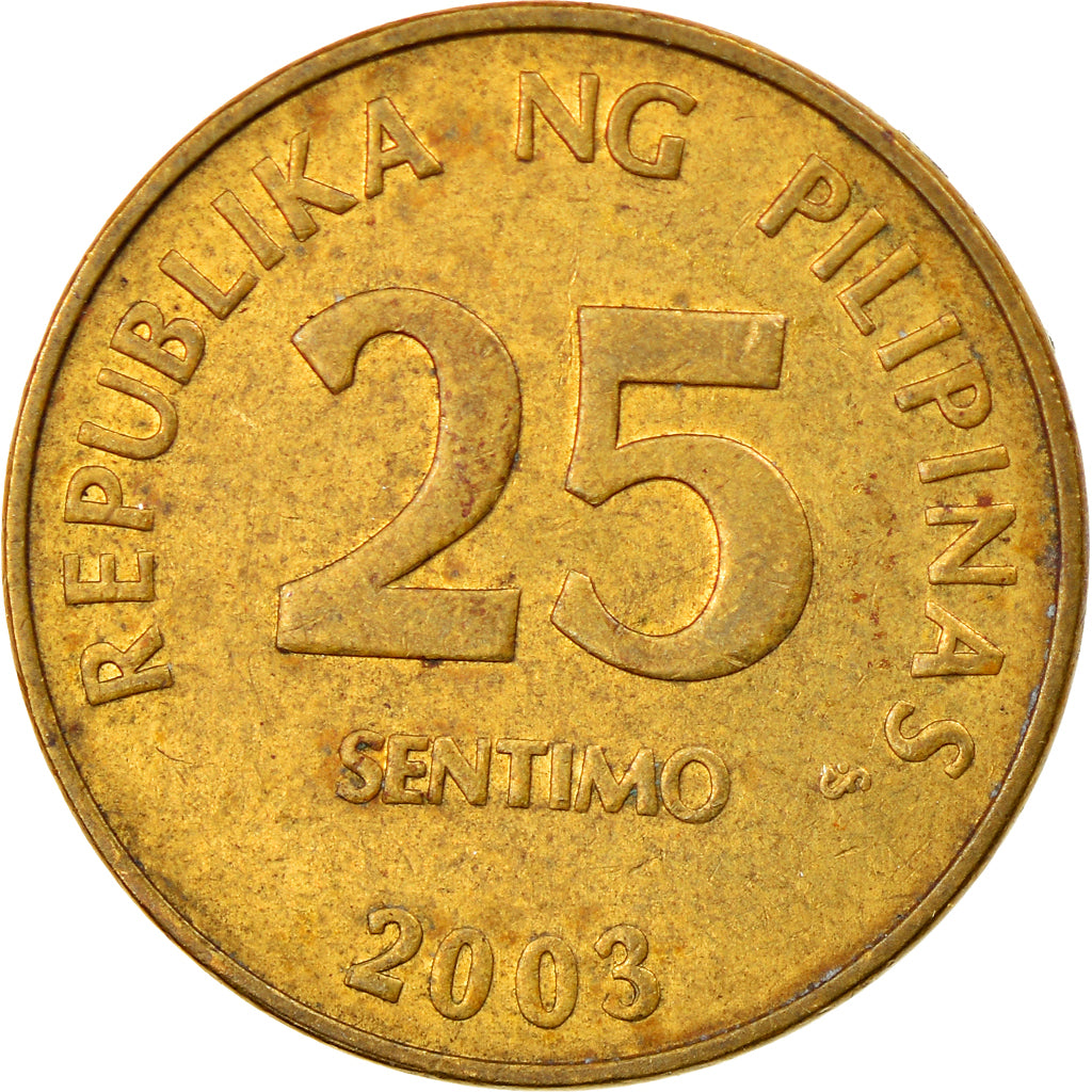 Moneta, Filippine, 25 Sentimos, 2003, BB, Ottone, KM:271
