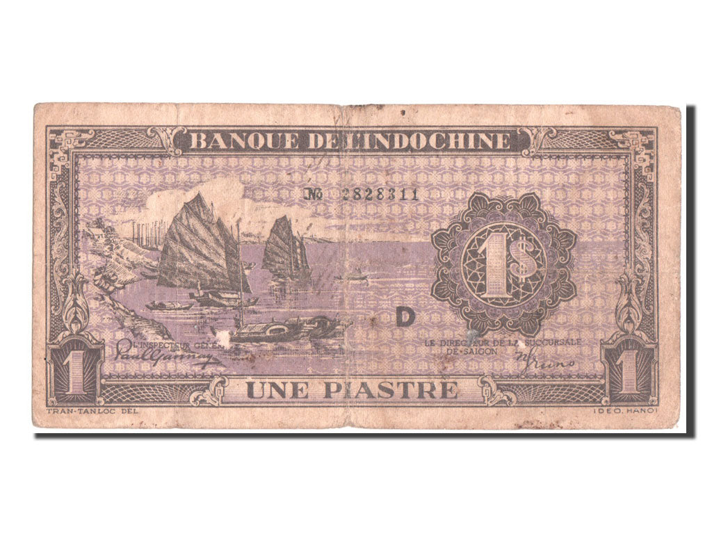 French Indo-China, 1 Piastre, KM #60, VF(20-25), D2828311